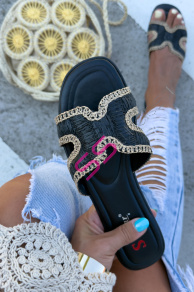 Čierne dámske šľapky ATINA-