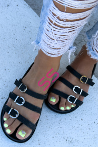 Čierne dámske šľapky MALUBA