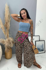 Saténové nohavice s rozparkami BOGDANA