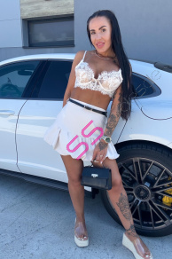 Krémová balónová sukňa s opaskom MAKANA