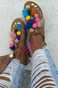 Sandále s pestrými ozdobami VEVINA-