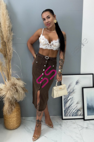 Denim sukňa na gombíky bez opasku MERYN