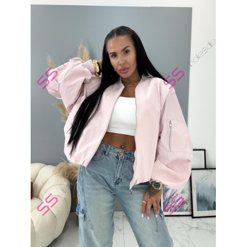 Prechodný baby pink bomber bunda s vypchávkami AUREA
