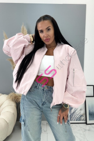 Prechodný baby pink bomber bunda s vypchávkami AUREA