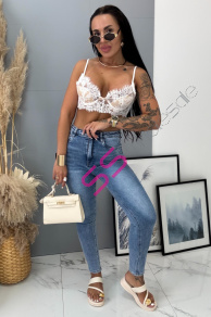 Elastické skinny rifle s vysokým pásom 