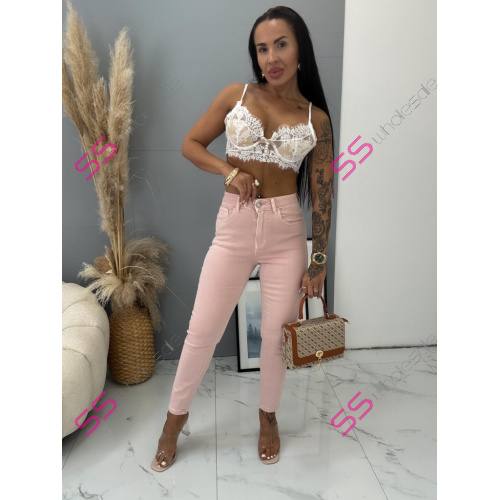 Púdrové mom fit rifle s vysokým pásom