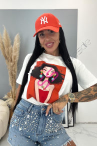 Biele tričko s potlačou KATRIN