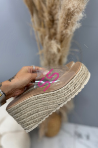 Transparentné platformové sandále ALINA