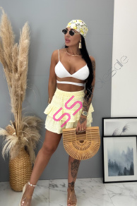 Volánová mini sukňa s gumeným pásom DEBBY