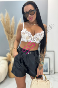 Koženkové šortky s opaskom KENNA+