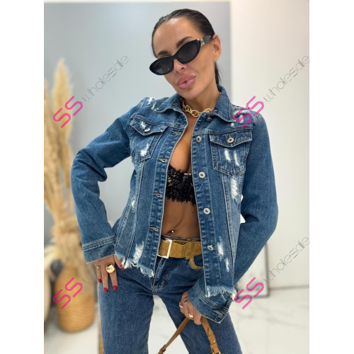 Tmavomodrý dámsky denim kabát LOTTIE+