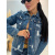 Tmavomodrý dámsky denim kabát LOTTIE+