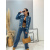 Tmavomodrý dámsky denim kabát LOTTIE+