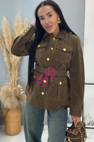 Velúrová bunda s opaskom LAMISA