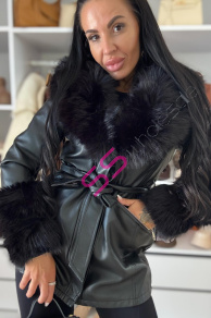 Kožená bunda s kožušinou KIRADA