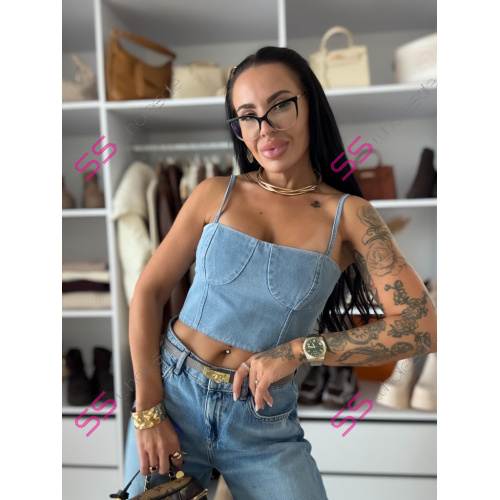 Denim top na zips DAMYA