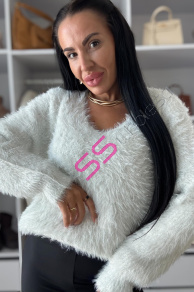 Pulóver pretkaný so striebornými nitkami CHEVY+