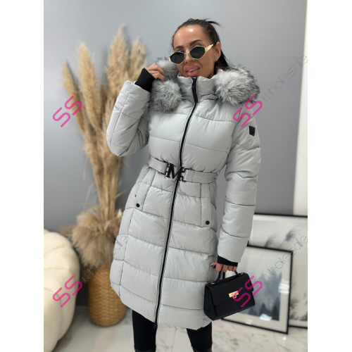 Dlhá bunda s kožušinou a kapucňou AYDENA