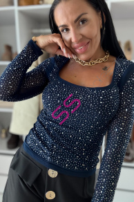 Šifónové tričko s kamienkami SHARITA