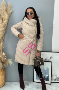 Štepovaná bunda s kapucňou a opaskom MARSELA