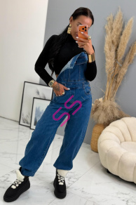 Modré wide-leg rifle na traky CLYRA