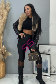 Kožená bunda s kožušinou MELISSA