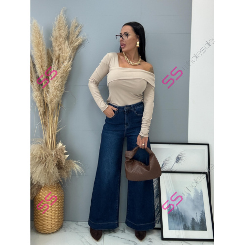 Wide-leg rifle s vysokým pásom