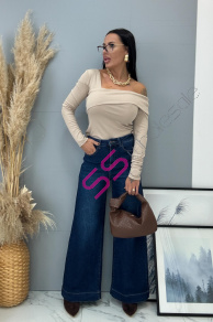 Wide-leg rifle s vysokým pásom