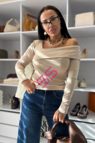 Dámské béžové rebrované tričko CRISEA