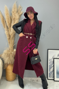 Dlhá uzlíková vesta s opaskom BERTIE