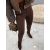 Elastické hnedé dámske nohavice AASHA