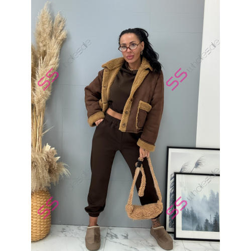 Velúrová bunda s detailmi z kožušiny AMBER