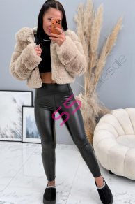 Zateplené koženkové legíny s vysokým pásom+