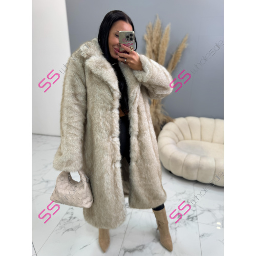 Kožušinová bunda s opaskom MIRANA