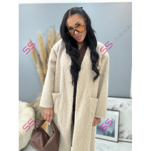 Uzlíkový kabát s otvoreným strihom a opaskom ELSE