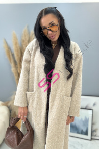 Uzlíkový kabát s otvoreným strihom a opaskom ELSE