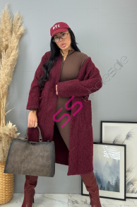 Uzlíkový kabát s otvoreným strihom a opaskom ELSE