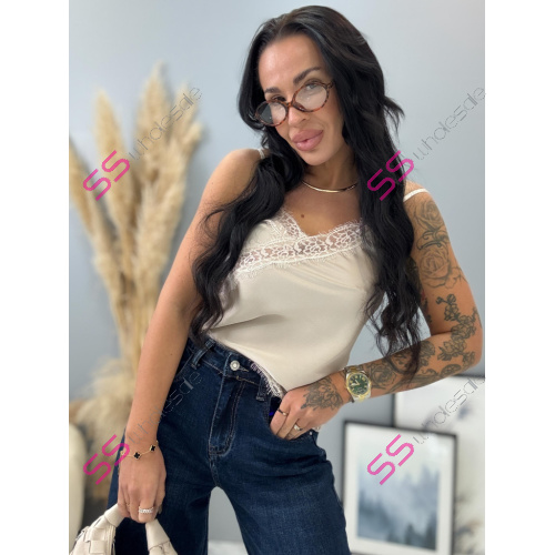 Saténový top s čipkou DAYANA