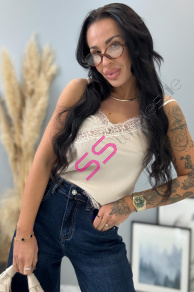 Saténový top s čipkou DAYANA