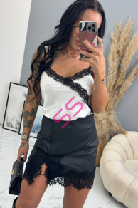 Saténový top s čipkou DAYANA