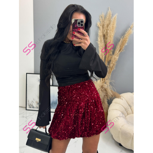 Balónová velvet sukňa zdobená flitrami BRANDY+