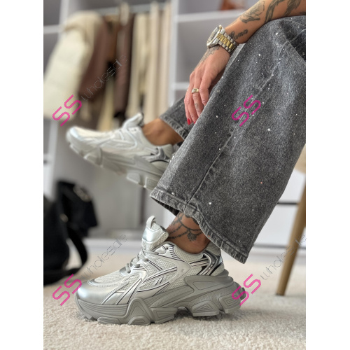 Strieborné platformové tenisky JOANA-