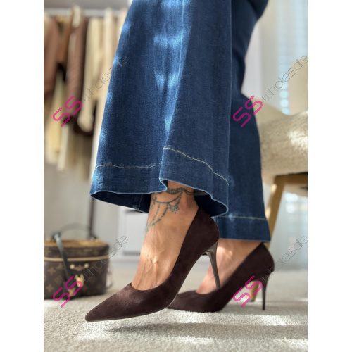 Semišové hnedé lodičky BERNISS