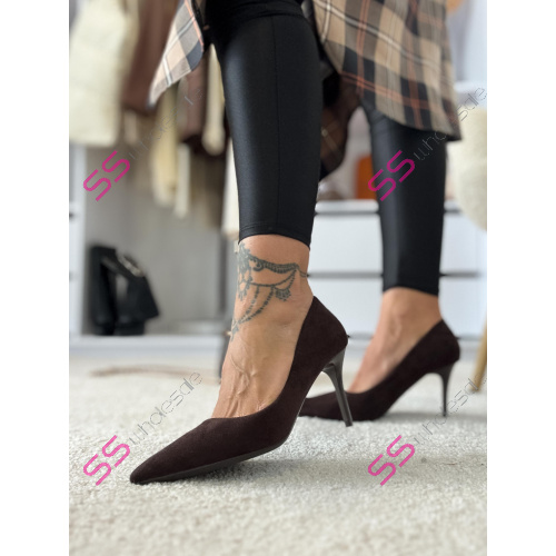 Semišové hnedé lodičky BERNISS