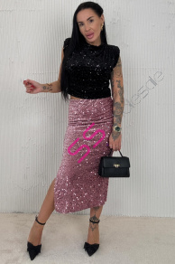 Velvet sukňa zdobená flitrami GABBY+