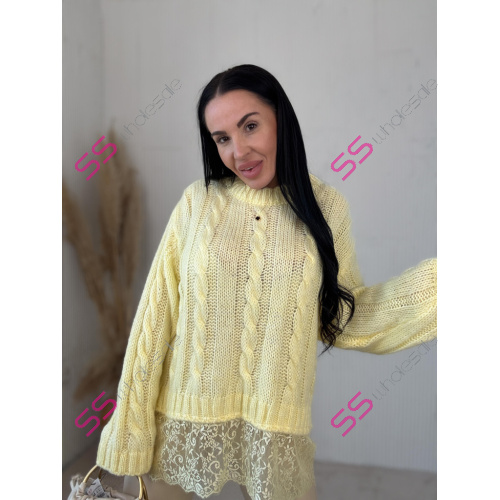 Pletený pulóver s čipkou SOLIRE