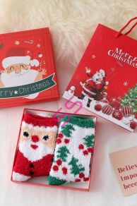 Vianočné ponožky v darčekovej krabičke s darčekovou taškou