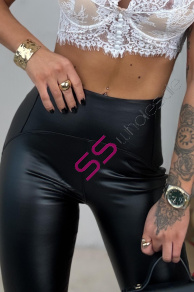 Zateplené koženkové legíny s vysokým pásom+