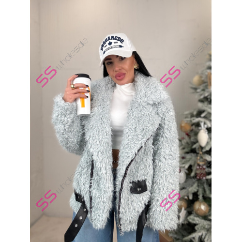 Kožušinková bunda s koženkovými detailmi POLETT+