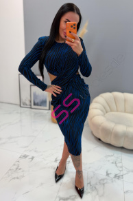 Elegantné trblietavé modré šaty DORITA+